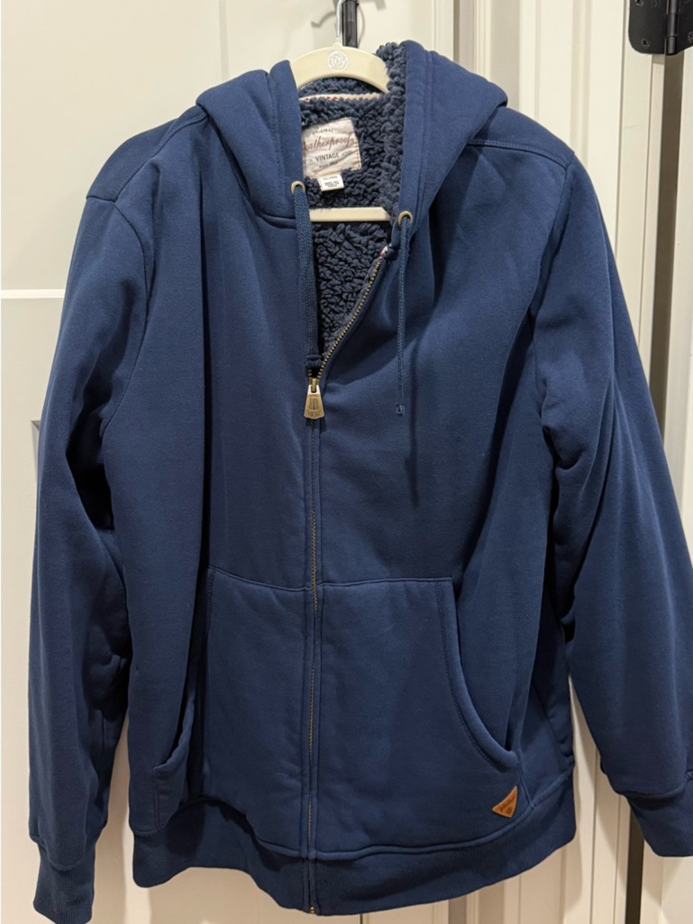 Weatherproof Navy Sherpa-Lined Hoodie Jacket